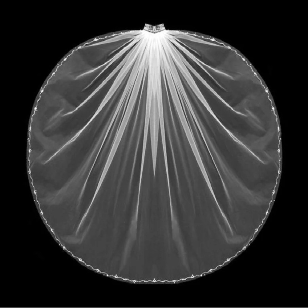 Beaded Wedding Veil, Crystal and Rhinestone Cathedral Length